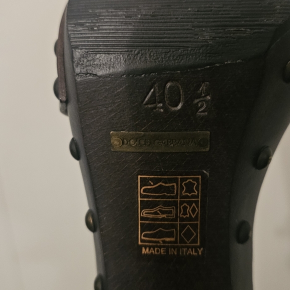 Dolce & Gabbana Brown Studded Heeled Sandals 40.5 / 9.5 - Picture 5 of 15